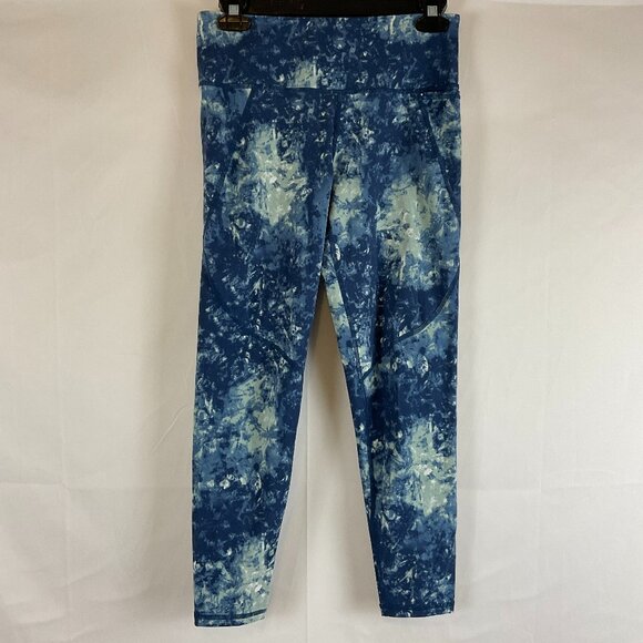 Sweaty Betty The Power 7/8 Length Legging S Blue Green Tie Dye Style Print - Picture 1 of 11